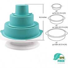 Webake 3 Tier Round Cake Mold Layer Cake Mold Bakeware Set for Birthday Party Wedding Anniversary - Molde para pasteles - Ver 2