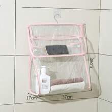 1pc Waterproof Hanging Storage Bag, Bathroom Wall Mounted Clothes Organizer, Shower Phone Toiletry Pouch, Dorm Bathroom Waterproof Hanging Bag For Clean Clothes Storage - Multicolor - View 9