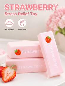 1pc Slow Rising Cream Bar, Anti-Pressure Cream Bar, Slow Rising Strawberry Bar, Stress Relief Toy, Slowly Rising Soft Squeezable Elastic Cheese Bar, Prank Toy, Stress Relief Toy, Squeeze And Stretch, Slow Rebound Sensory Stress Relief Toy, Perfect Gift For Holidays, Birthdays, Parties, Gift For Men And Women (Chocolate, Blue, Green, Yellow, Pink) - Mixed - View 9