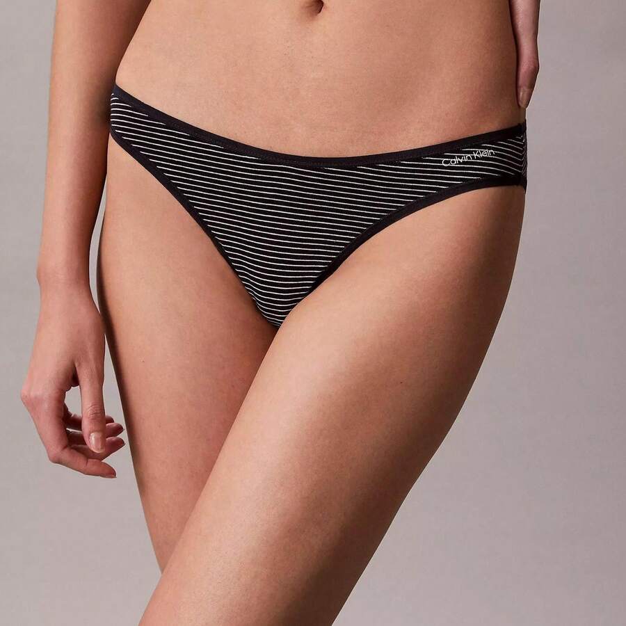 Calvin Klein Ideal Cotton Bikini QD5126 Underwear  Women  Panties - Hairline Stripe Shoreline - 查看 1