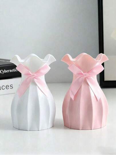 1 bình hoa nhựa, bình trang trí, bình màu trắng không vỡ, thích hợp cho hoa tulip, hoa hồng và các loại hoa khác, trang trí nhà cửa, phòng khách, bàn ăn, quà tặng sinh nhật, tốt nghiệp, trang trí phòng, bình thủy tinh.