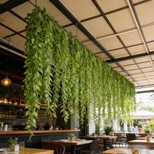 Extra Large Artificial Weeping Willow Vine Curtain, 200cm Wide, Includes 40 Pieces Of 90cm Hanging Vines, UV Resistant Privacy Screen, Suitable For Balcony Patio Party Decoration - Multicolor - View 5