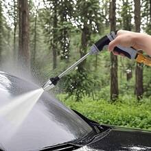Portable High Pressure Car Wash Water Gun Hose Kit, 3/4" And 1/2" Quick Connect Adapters, Multi-Function Garden Soft Pipe Nozzle, Adjustable Thickened Rod Sprayer, Suitable For Car Cleaning And Pet Cleaning - View 2