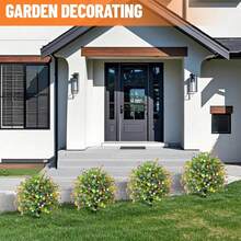 1/3pcs 18-Inch Artificial Ground Stake Flowers, Artificial Camellia And Eucalyptus Leaves With Ground Stakes (Random Colors), UV Resistant Non-Fading Garden Decor, Suitable For Outdoor Patio, Yard, Lawn, Pathway, Porch, Backyard, Cemetery Decoration, Indoor Balcony, Home, Wedding Party Arrangement - Multicolor - View 7