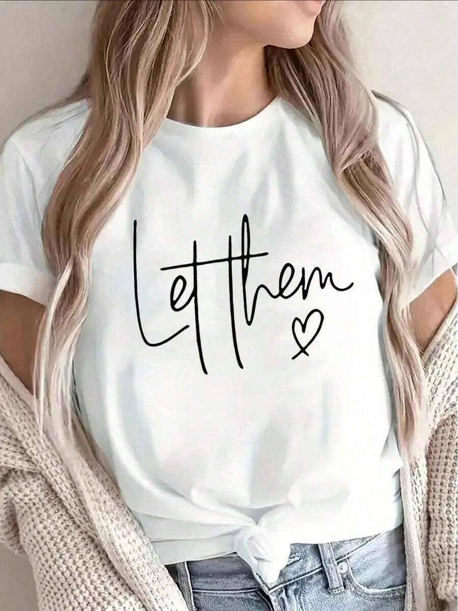 Lightweight Short-Sleeved T-Shirt Made From 100% Premium Cotton, Featuring A Heart-Shaped Design. Casual And Versatile, It's Perfect For Everyday Wear, Coffee Dates, Or Relaxing At Home. Made From A Soft Material, This Top Is Also Very Stylish. A Simple, Solid-Color T-Shirt With A Relaxed Yet Fitted Cut And Casual Short Sleeves. A Great Gift Idea. - 白色 - 查看 1