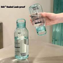 Japanese Minimalist Style Transparent Polycarbonate PC Water Bottle With Measurement Lines For Precise Capacity Control, With Lid And Handle, Easy To Carry, Leak-Proof, Heat-Resistant, Portable Cup, Unbreakable, Drop-Resistant, Suitable For School, Home, Office, Outdoor, Cycling, Travel, Easy To Carry, Durable And Fashionable, Suitable For Daily Use - Multicolor - View 8