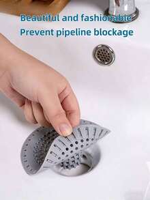 1pc Silicone Drain Filter, Suitable For Shower And Kitchen Sink, Easy To Install, Expandable, White And Gray Available, Round Design With Drainage Holes, Perfect For Bathroom Or Kitchen Use, Perforated Design, Easy Install Filter, Shower Drain Hair Catcher - Multicolor - View 8