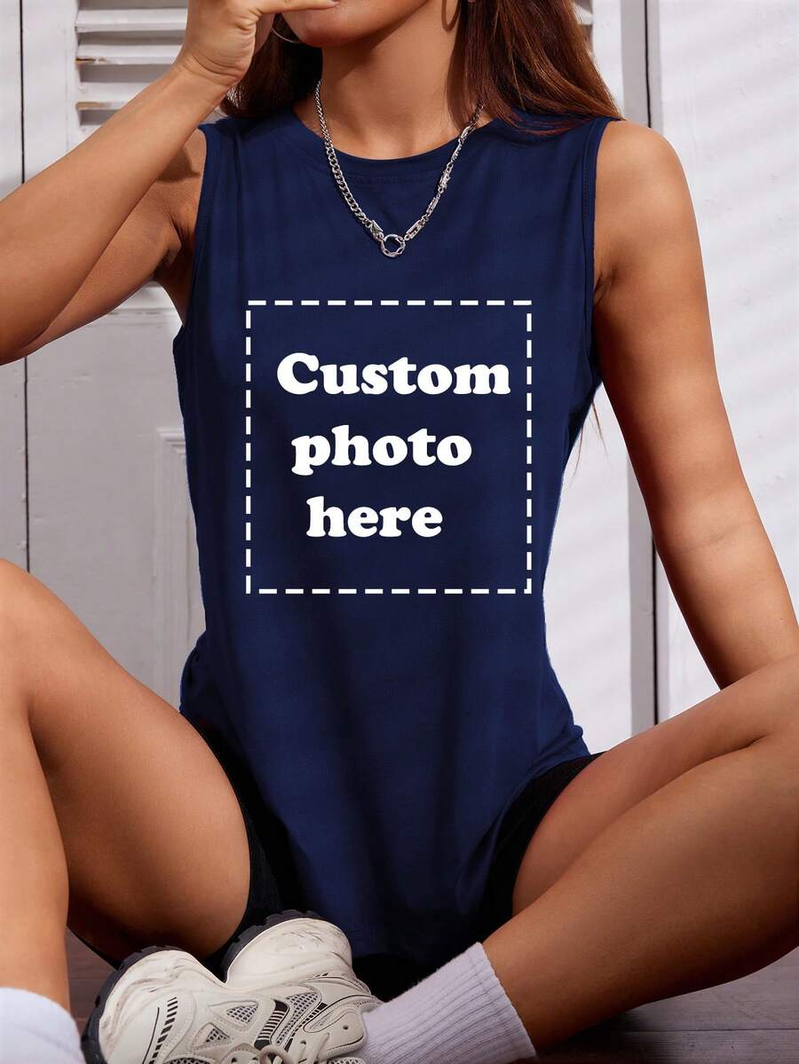 Women's Tank Top, As A Gift For Girlfriend Sports - Navy Blue - View 1