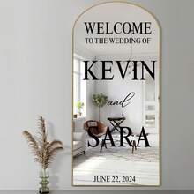 Customized Mirror Sticker Wedding Decoration - Wedding Signage Decor DIY Wedding Sticker - Mirror Sticker "Welcome To The Wedding" - Customized Mirror Letter Sticker Decal - Just Married - Wedding Marriage Decor/Modern Wedding Welcome Sign/Personalized Newlyweds Name And Date/Mirror Sticker-Bridal Shower - Multicolor - View 3