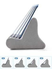 1pc Adjustable Tablet Stand With Soft Velvet Tray, Detachable & Washable Cover Bag, And Ergonomic Cradle Handle, Suitable For IPad/Smartphone, 40°-70° Viewing Angle, Non-Slip Design, Great Gift Choice - Cyan - View 3