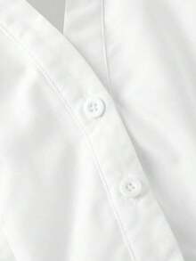 MOD Blusa blanca elegante con mangas de farol y cintura anudada, simple y versátil para el trabajo y el transporte, blusas elegantes para mujeres, camisa con lazo, blusa blanca con lazo delantero, blusas blancas elegantes, camisas y blusas, camisa con lazo, vintage, retro, estilo de dinero antiguo, blusas casuales para mujeres, blusas elegantes para mujeres, blusas de trabajo para mujeres, blusa ajustada, estilo baddie, vestido de San Valentín para mujeres, mujeres de primavera, vestido de San Valentín para mujeres, mujeres de primavera, vacaciones de verano, blusas para mujeres de fiesta - Blanco - Ver 4