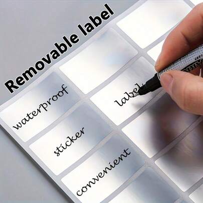500/250/125/50/25pcs Reusable Grease-Proof Labels - Removable Temporary Sticky Notes, Suitable For Organizing Storage Boxes, Moving, Office And Home Use, File Folders And Sample Labeling, Multi-Purpose Markers