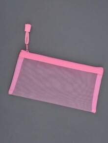 1/2/5pcs Pink Large Capacity Mesh Pencil Case, Suitable For Students, Back To School Supplies, Learning Supplies, Pencil Pouch, Backpack, Stationery - Multicolor - View 10