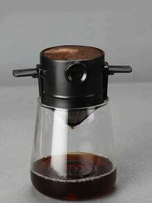 1pc Stainless Steel Reusable Coffee Filter Funnel, Portable Foldable Pour Over Coffee Dripper - Multicolor - View 1