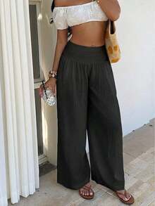 Stylish Plaid Pants For Women - 黑色 - 查看 6