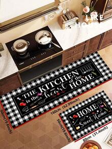 1/2 Pieces Sweet Home Kitchen Carpet, Kitchen Is The Heart Of Home, Kitchen Floor Mat, Non-Slip Absorbent Washable Corridor Carpet, Farmhouse Style Kitchen Bar Mat. - Multicolor - View 15