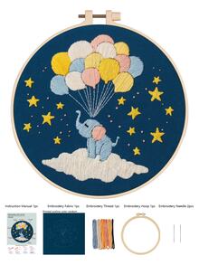 1 Set Embroidery Kit Suitable For Beginners, With Floral Plant Patterns, 1 Set Includes 1 Embroidery Cloth + 1 Embroidery Hoop + 2 Embroidery Needles + 1 Set Of Colored Threads + 1 English Instruction Manual - Material Package D - View 6