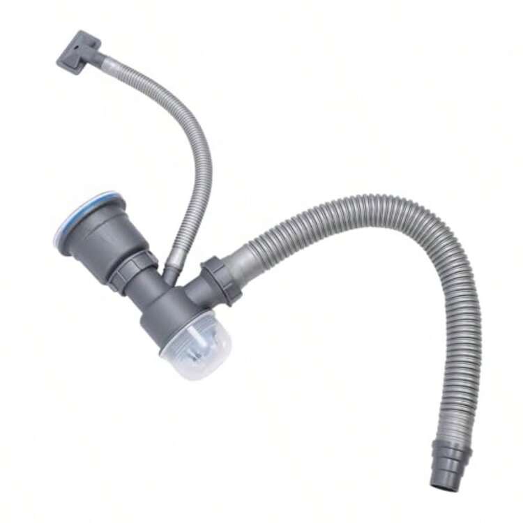 Juego de Drenaje Expandible para Fregadero de Cocina Individual Kit de Tubo de Desagüe Antifugas con Conexión Flexible - gris - Añade 3