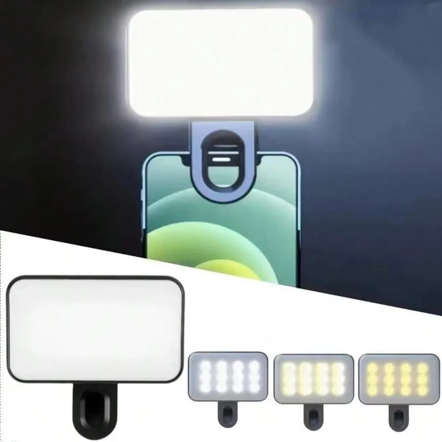 1pc Universal Phone Fill Light, Adjustable Color Temperature, Multi-Level Brightness, Portable Lighting Accessory, Suitable For Computer/Desktop/Laptop Camera, Suitable For Selfie/Video Conference/Photography/Daily Lighting - Mobile Phone Fill Light - View 1