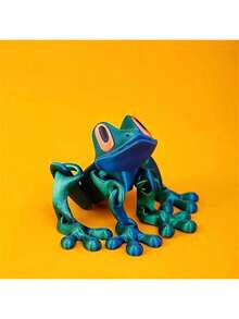 3D Printed Stress Relief Frog Animal Model Toy, Realistic Movable Joints Limbs, 3D Printed Animal Model, Vibrant Eyes, No Power Required, Plastic Structure, Suitable For Desk, Refrigerator, Car Decoration, Home And Office Decor, Aquarium Decoration, Ideal Gift For Nature Lovers, Christmas - Multicolor - View 3