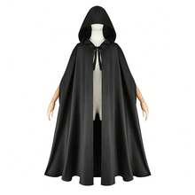 Stage Dance Wear - 25228 Medieval Cloak (Uniform Cloth - Black) - View 2