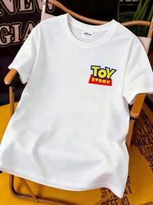 Officially Licensed Disney  Toy Story You've Got A Friend In Me Jesus Woody Buzz Lightyear Graphic T‑Shirts For Men 100% Cotton Short Sleeve Crew Neck Faith Christian Religious Cartoon Oversized Streetwear Tee Inspirational Summer Casual Daily Faith Based Outfit - trắng - Xem 3