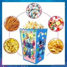 Bộ 12 hộp đựng khoai tây chiên Stitch của Disney, hộp kẹo, hộp quà Lilo & Stitch, quà tặng tiệc tùng, quà sinh nhật, quà lưu niệm. - 12 màu xanh - Xem 4