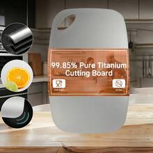 CINEYO 1pc Pure Titanium Cutting Board - Perforated Kitchen Cutting Board, Schneidebrett, Multiple Sizes In Silver Color, Chopping Board, Suitable For Cutting Meat, Vegetables, Fruits, Kitchen Accessories, Grill Accessories, Chopping Board, Barbecue - Silver - View 2