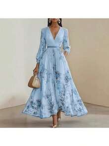 Summer Dresses For Womenvestidos Elegantes De MujerLong Printed Holiday Elegant Intellectual Style DressLoose And Comfortabledresses For Womendresses - 黃色 - 查看 3