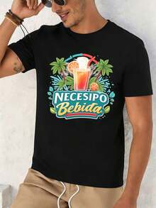 Men Plus Size T-Shirts - Black - View 2