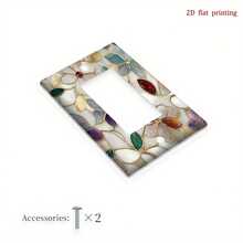 1pc Elegant Beige & Gold Gemstone Floral Mosaic Wall Plate - Home Decor Switch And Outlet Cover, Suitable For Kitchen, Easy Installation, No Wiring/Battery Required, Fits Single/Double Switch And Outlet, Decorative Panel, 2D Flat - A - View 9