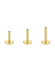 1 chiếc khuyên tai dạng tạ phẳng bằng bạc Sterling, kích thước 5/6/8mm, có chốt vặn, phù hợp với mọi vị trí xỏ khuyên (dái tai, vành tai, bình tai, daith, rook, conch). - Vàng - Xem 6