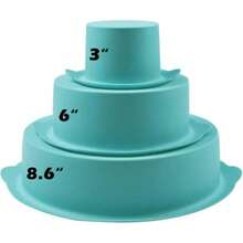 Webake 3 Tier Round Cake Mold Layer Cake Mold Bakeware Set for Birthday Party Wedding Anniversary - Molde para pasteles - Ver 8