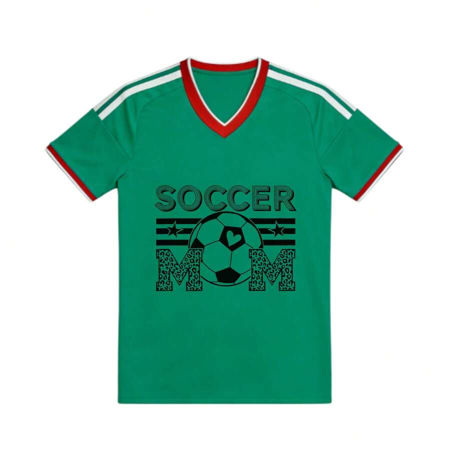 Camiseta de fútbol Diseño de patrón de balón para mamá futbolera - Multicolor - Ver 1