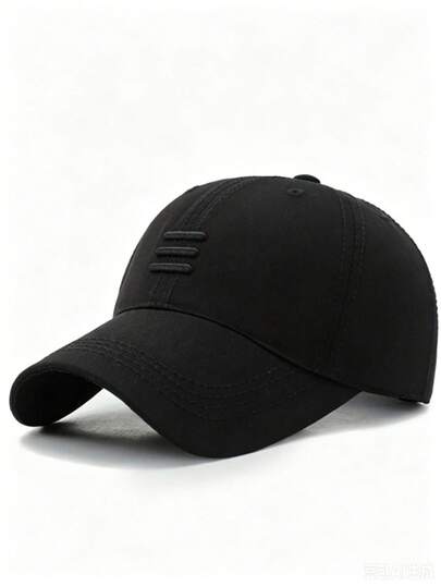 1 pièce Casquette de baseball réglable pour hommes avec 3 rayures brodées, chapeau décontracté de protection solaire pour l'extérieur, convient pour le printemps, l'automne, les voyages, la plage