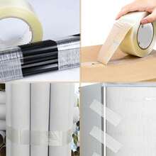 2pcs High Toughness Double-Sided Striped Fiber Tape, Strong & Tear-Resistant Transparent No-Trace Tape For Sealing, Packing, Heavy Duty Fixing, Appliance Repair, Crack Prevention, Multi-Purpose Industrial Tape - A-White - View 7