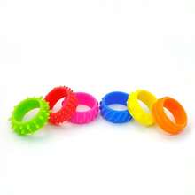 6pcs Silicone Finger Spinner Rings - Sensory Toys With Varied Textures And Color Combinations, Helpful For Maintaining Calmness And Focus, Suitable For Classroom Rewards, Birthday Gifts, And Travel Entertainment - Multicolor - View 6
