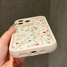 Vintage White Flower TPU Shockproof Full Coverage Protective Case Compatible With Apple 17/17Pro/17ProMax/16/16Pro/16ProMax/6/7/8/X/Xs/Xr/Xs Max/11/12/13/14/15/16Pro Max - Beige - View 4