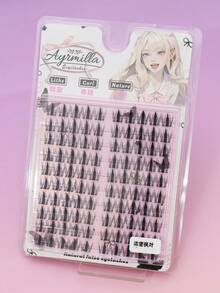 100 Clusters Spiky Cat Eye Lash Clusters, Dramatic D Curl Individual False Eyelashes, Manga Anime Style Segmented Lashes, Thick & Curled, Soft Fiber, Easy DIY, Reusable, Ideal For Cosplay, Party, And Bold Makeup Looks - C - View 3