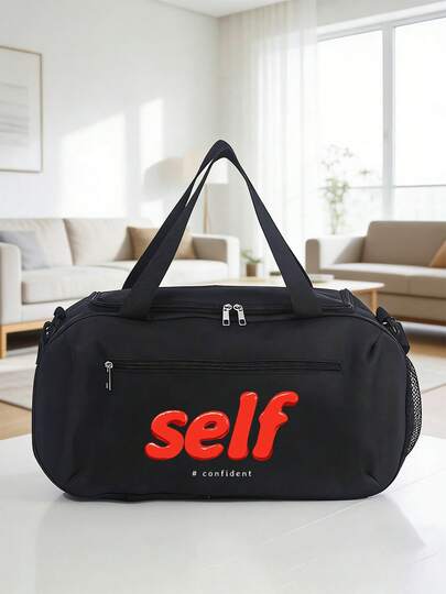 Túi tập gym Attitude Pattern phân tách đồ ướt và khô, thiết kế unisex với hai tùy chọn xách tay và đeo chéo. Túi thể thao thời trang phù hợp cho tập luyện và đi lại.