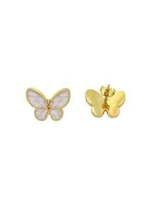 Crafted With Powder Atomization Technology, The Butterfly-Shaped Earrings Add A Sweet And Charming Touch, Perfect For Spring Outfits. This Minimalist And Elegant Accessory Is The Finishing Touch For Your Wardrobe, Suitable For Any Formal Occasion. - Butterfly - View 14