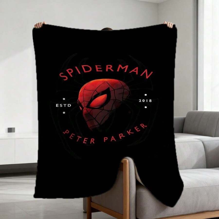 Manta de 1 piezas con estampado de S-pider-Man, manta decorativa estilo dibujos animados retro, manta estampada con personajes de dibujos animados, manta universal para siestas para todas las estaciones, manta decorativa para el hogar con personajes, regalo moderno y elegante, ideal para el hogar, dormitorio, cama, sofá, oficina, para la hora del almuerzo o como manta de picnic. - Multicolor - Ver 1