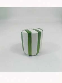 1pc Ceramic Cup, Hand-Painted Vertical Stripe Straw Mug, Ins Style Fresh Handled Office Coffee/Milk/Tea Cup - Multicolor - View 11