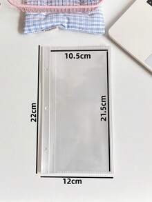 1pc Portable Transparent Loose-Leaf Binder, Can Also Be Used As Transparent Sticker Book, Sticker Album, Photo Storage Bag, Photo Album, Budget Planner, Office Supplies - A - View 11
