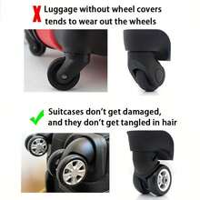 8pcs Multi-Color Off-Road Tire Tread Silicone Wheel Protectors, Thick Wear-Resistant Anti-Slip Quiet Design, Luggage Suitcase Caster Covers, Office Chair Caster Protective Accessories, Suitable For Travel And Home Use - Multicolor - View 8