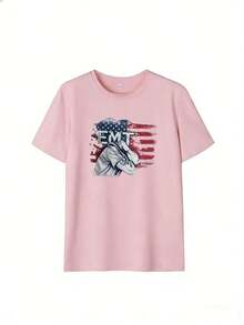Short-Sleeve T-Shirt For EMT And USA Lovers.  Short-Sleeve T-Shirt For Spring And Summer 2026, Made In Mexico, 180 Grams. Cartoon Print, Couple Design, Suitable For Indoor Or Outdoor Wear. Crew Neck, Unisex, Ideal For Office And Leisure. One-Pack. - PK-P631577SLNDXZGY614 - 查看 2