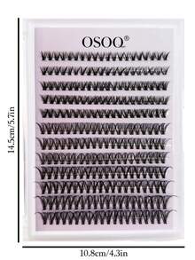 240片混合长度0.05/0.07mm D卷蓬松猫眼假睫毛，采用逼真纤维材质，轻盈持久，防水，适合派对、女性、女孩、送礼、簇状假睫毛、DIY假睫毛、睫毛嫁接。 - D - 查看 6