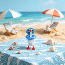 7 Inch Hawaiian Desk Goose Outfits Summer Dolphin Pattern Swimming Rings, Sunglasses, Hats, Necklaces, And Dresses Set - Colorful - View 2