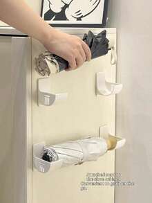 3/2/1 Pc Wall Mounted Kitchen Storage Rack, Plastic Holder For Garbage Bags, Pot Lids, Cabinet Organization, Sink Side Storage, Fridge Side Storage, Suitable For Garbage Bags, Cling Wrap, Umbrellas, Rolling Pins, Etc. - One Size Fits All - View 6