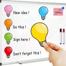 hoojojo 6 Pcs Light Bulb Dry Erase Magnets - Reusable Whiteboard & Fridge Magnets For Highlighting, Reminder Notes & Important Marking - Multicolor - View 3
